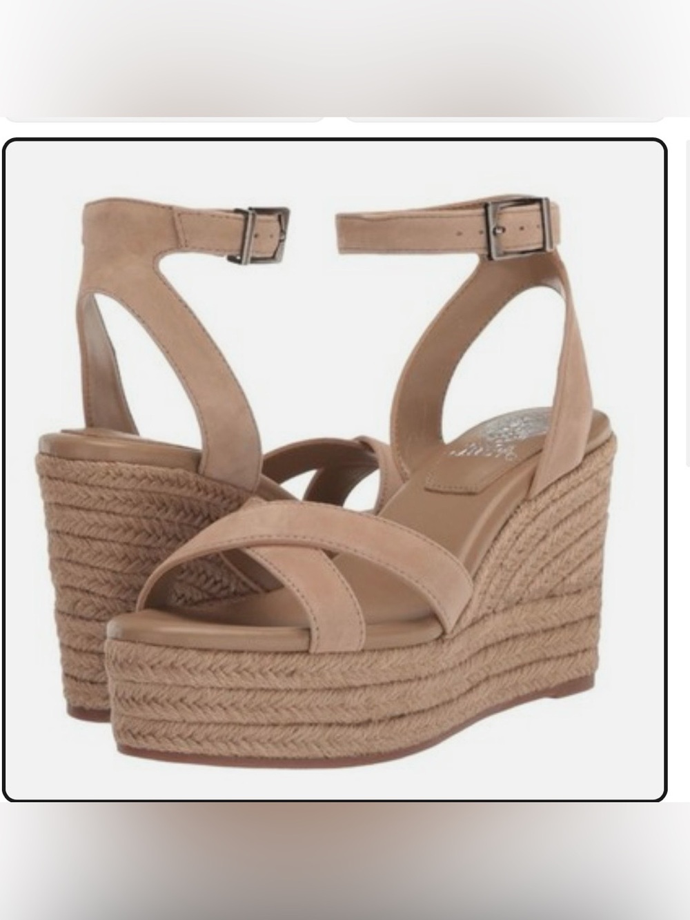 NEW VINCE CAMUTO Women's Fettana Ankle Strap Platform Espadrille Wedge Sandals